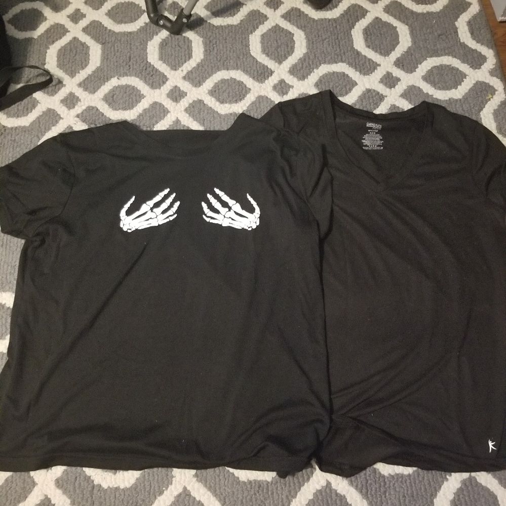 Two medium black t shirts